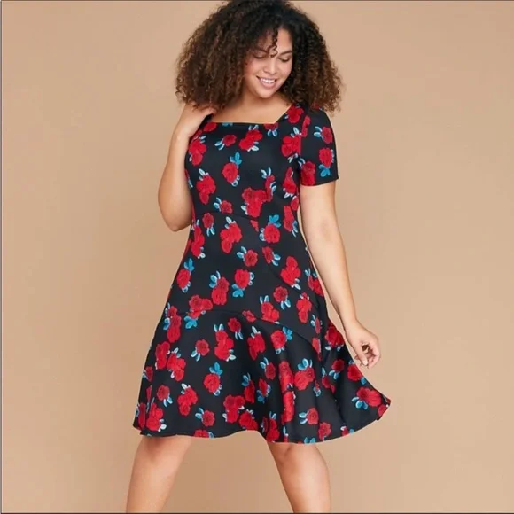 Lane Bryant | Dresses | Nwtlane Bryant Red Rose Scuba Fit Flare Dress | Poshmark Lane Bryant | Dresses | Nwtlane Bryant Red Rose Scuba Fit Flare Dress | Poshmark